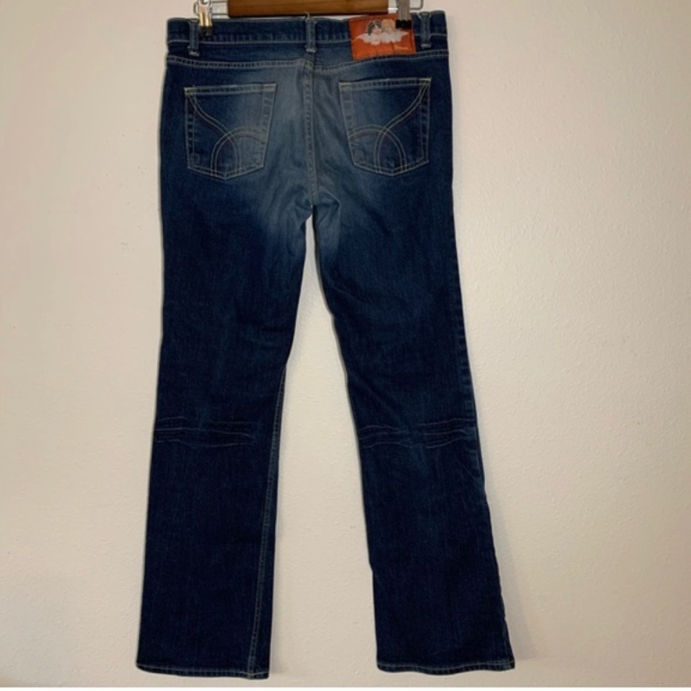 Fiorucci bootcut denim front pocket button detail SZ 5